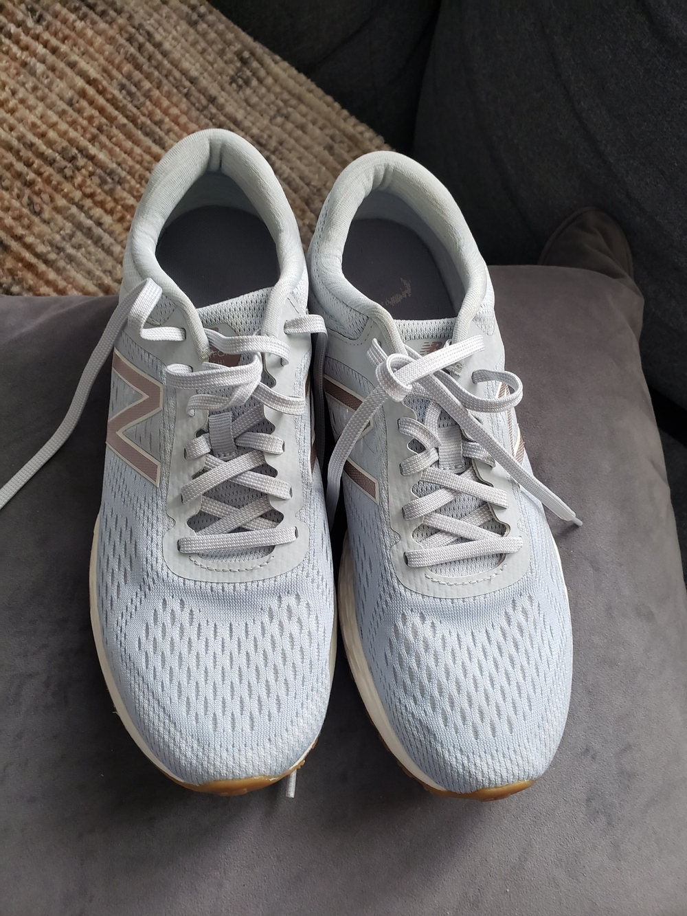 New Balance Women's Light Blue and White Athletic Sneakers
